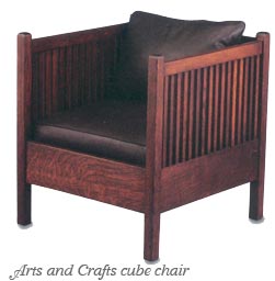 Arts and Crafts cube chair