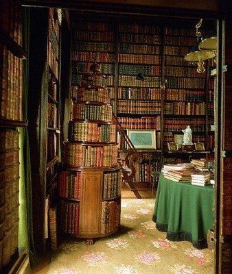 Private Library at Château De Groussay Bookshelf