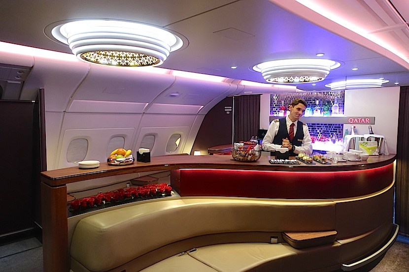 ดีไซน์เลานจ์ Lounges Design Luxury Qatar Airways A380 Onboard Lounge