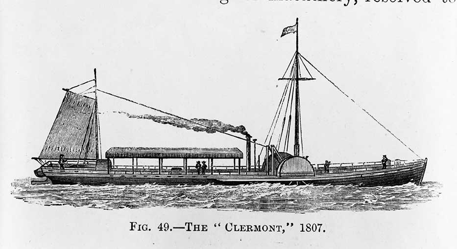 ยานพาหนะ เรือกลไฟ Steamboat Clermont